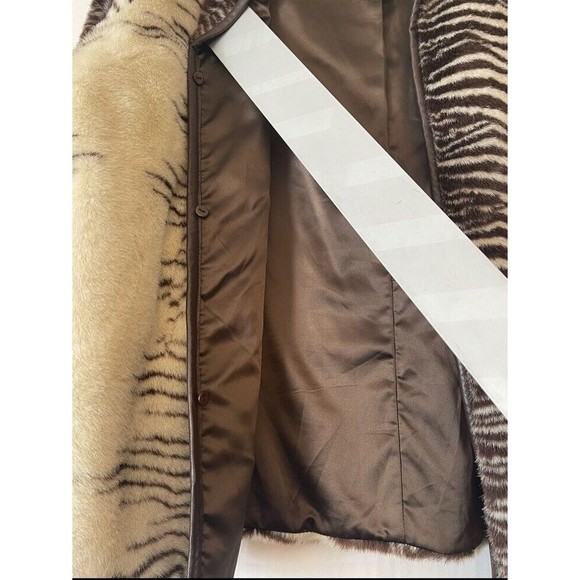 Anthropologie UNREAL FUR Striped Faux Fur Jacket - Retail $429, Size: XL NWT - Picture 9 of 11